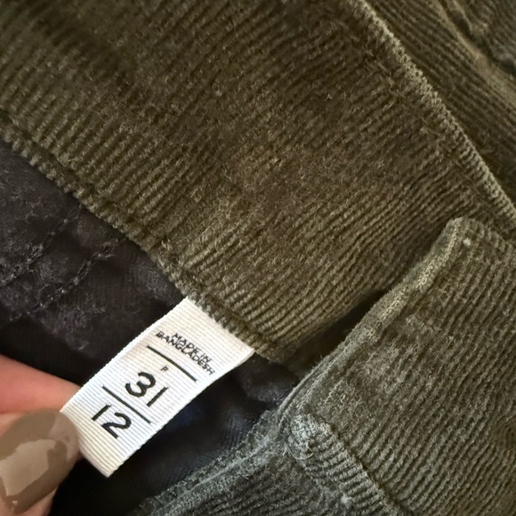 Loft Olive Green Corduroy Skinny Pants Size 12 - Picture 6 of 7